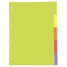 SEPARADORES CARTULINA STRONGLINE A4 5 POSICIONES - 5 COLORES VIVOS OXFORD 400149955 (Espera 4 dias)