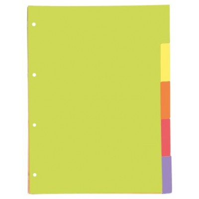 SEPARADORES CARTULINA STRONGLINE A4 5 POSICIONES - 5 COLORES VIVOS OXFORD 400149955 (Espera 4 dias)