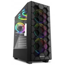 CAJA ATX SHARKOON RGB HEX 2XUSB3.0 SIN FUENTE NEGRO