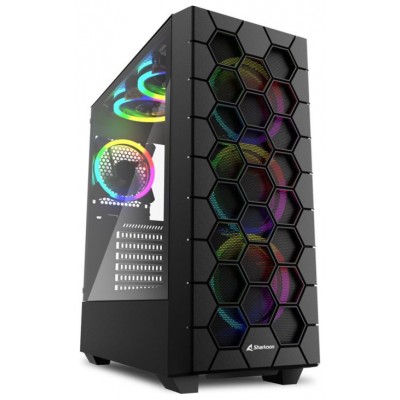 CAJA ATX SHARKOON RGB HEX 2XUSB3.0 SIN FUENTE NEGRO