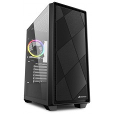 CAJA MIDI ATX SHARKOON VS8 RGB 2USB-A 1XVENT 120MM S/F FUENTE NEGRO