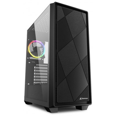 CAJA MIDI ATX SHARKOON VS8 RGB 2USB-A 1XVENT 120MM S/F FUENTE NEGRO