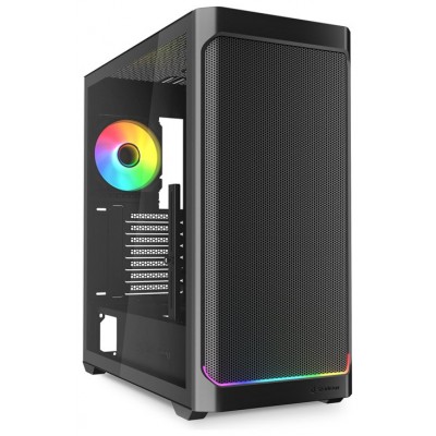 CAJA GAMING AXT SHARKOON AK4W  4XVENT 120MM 3XUSB SN FUENTE NEGRO RGB STRIP