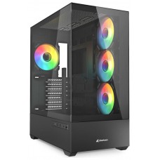 CAJA GAMING ATX SHARKOON AK6 TGV 4XVENT 120MM 2XUSB SN FUENTE NEGRO