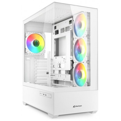 CAJA GAMING ATX SHARKOON AK6 TGV 4XVENT 120MM 2XUSB SN FUENTE BLANCO