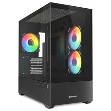CAJA GAMING mATX SHARKOON MK6 RGB 3XVENT 120MM 2XUSB SN FUENTE NEGRO