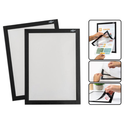 BOLSA 2 MARCOS MAGN&Eacute;TICOS ADHESIVOS A4 NEGRO FAIBO 40602 (Espera 4 dias)