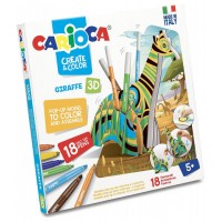 SET  CREATE & COLOR GIRAFFE 3D CARIOCA 42901 (Espera 4 dias)