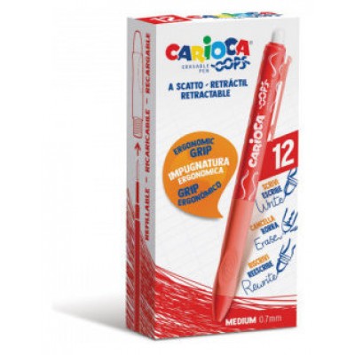 CAJA 12 BOLIGRAFOS OOPS CLIP ROJO CARIOCA 43043/03 (Espera 4 dias)