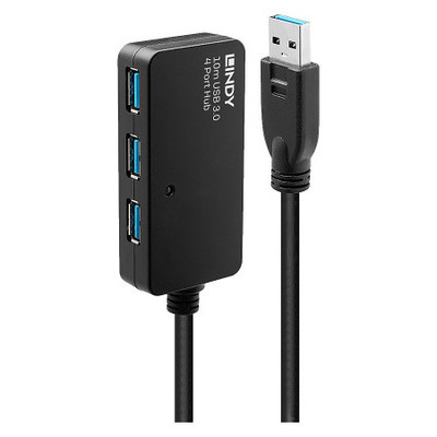 Lindy 43159 hub de interfaz USB 3.2 Gen 1 (3.1 Gen 1) Type-A 5000 Mbit/s Negro (Espera 4 dias)