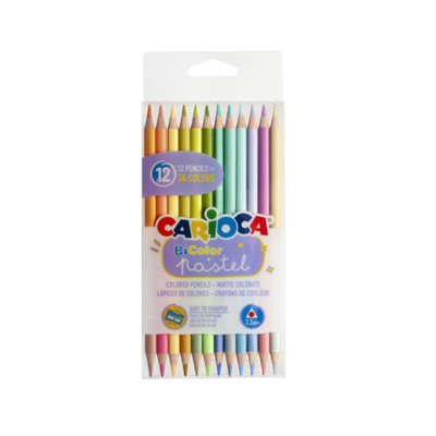 CAJA 12 LAPICEROS BICOLOR PASTEL CARIOCA 43309 (Espera 4 dias)