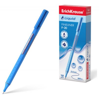 FINELINER LIQUID F-20, COLOR DE LA TINTA AZUL ERICH KRAUSE 47969 (MIN12) (Espera 4 dias)