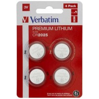 VERBATIM PILAS PLANAS DE LITIO 3V - CR2025 (4 PACK)