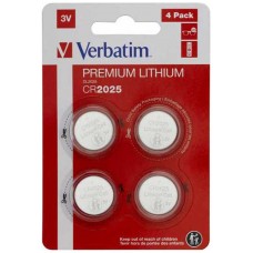 VERBATIM PILAS PLANAS DE LITIO 3V - CR2025 (4 PACK)