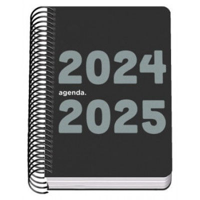 AGENDA ESCOLAR 2024-2025 TAMAÑO A6 TAPA POLIPROPILENO  DÍA PÁGINA MEMORY BASIC NEGRO DOHE 51766 (Espera 4 dias)