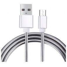 Cable USB a Micro USB 5 Pines (Carga y Transferencia) Metal Plata 1m Biwond (Espera 2 dias)