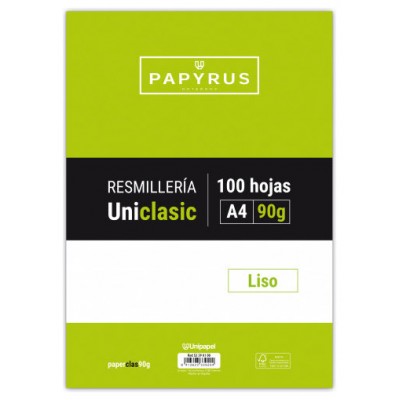 RECAMBIO PAQUETE 100 HOJAS A4 UNICLASIC 90 GR. LISO SIN MARGEN PAPYRUS 53390100 (Espera 4 dias)