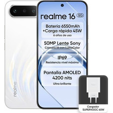 REALME 16 5G 256GB 8GB WHITE + CARGADOR 45W (Espera 4 dias)