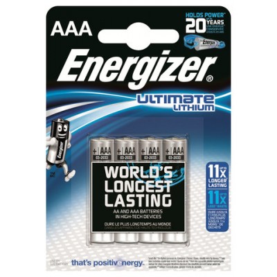 BLISTER 4 PILAS ULTIM LITHIUM TIPO L92 (AAA) ENERGIZER 639171 (Espera 4 dias)