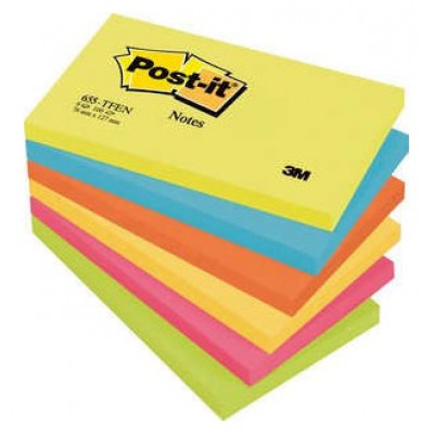 PACK 6 BLOCS 100 HOJAS NOTAS ADHESIVAS 76X127MM COLECCIÓN ENERGETIC 655-TFENN POST-IT 7100172314 (Espera 4 dias)