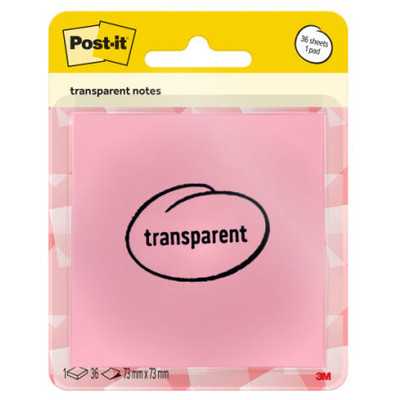 BLISTER 36 HOJAS NOTAS TRANSPARENTES 600-1TRSPO 73X73 MM NARANJA PASTEL POST-IT 7100394468 (Espera 4 dias)