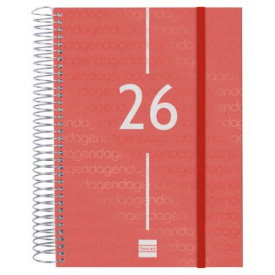 AGENDA 2026 BASIC YEAR E10 155X212MM DIA PAGINA ROJO FINOCAM 741103026 (Espera 4 dias)