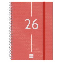 AGENDA 2026 BASIC YEAR E10 155X212MM SEMANA VISTA HORIZONTAL ROJO FINOCAM 741453026 (Espera 4 dias)