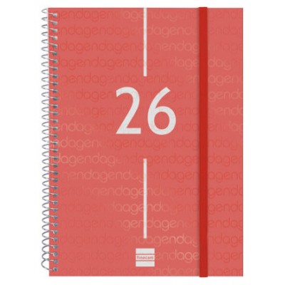 AGENDA 2026 BASIC YEAR E10 155X212MM SEMANA VISTA HORIZONTAL ROJO FINOCAM 741453026 (Espera 4 dias)