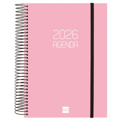 AGENDA 2026 BASIC OPAQUE E10 155X212MM DIA PAGINA ROSA FINOCAM 742914526 (Espera 4 dias)