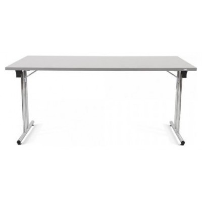 MESA PLEGABLE CON PATAS CROMADAS Y TABLERO GRIS. 160X80X72CM. ROCADA 7503N (Espera 4 dias)