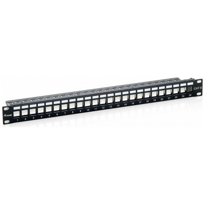 Patch Panel Vacio Cat.6a 24 Puertos Keystone 1u