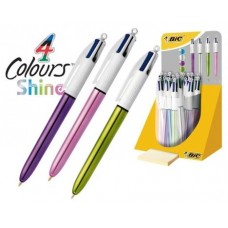 BOLIGRAFO DE 4 COLORES SHINE 1MM CON CUERPO AZUL METÁLICO BIC 982874 (MIN12) (Espera 4 dias)