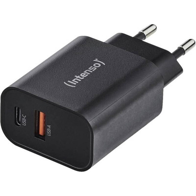 Intenso | Cargador pared W30AC|USB-A y C Negro