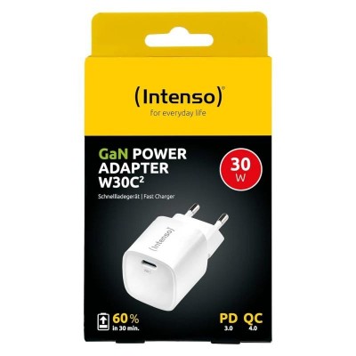 Intenso | Cargador pared GaN W30C&sup2; USB-C Blanco