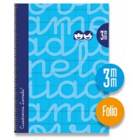 CUADERNO FOLIO FORRADO RAYADO 3 MM AZUL LAMELA 7FTE003A (MIN5) (Espera 4 dias)