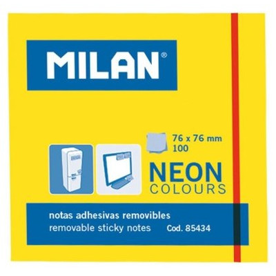 MILAN BLOC NOTAS ADHESIVAS 100 HOJAS 76X76MM AMARILLO MILAN BLOC NOTAS ADHESIVAS 100 HOJAS 76X76MM AMARILLO