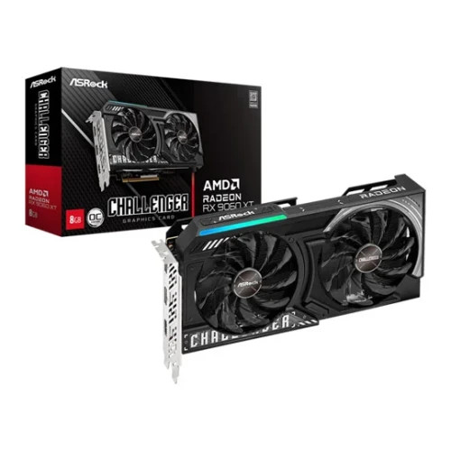 VGA ASROCK RX9060XT CL 8GO,AMD,RX9060XT,8GB,GDDR6,128BIT,2HDMI+2DP (2 VENTILADORES) (Espera 4 dias)