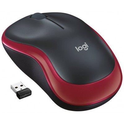 RATON LOGITECH INALAMBRICO M185 NEGRO-ROJO USB/INAL