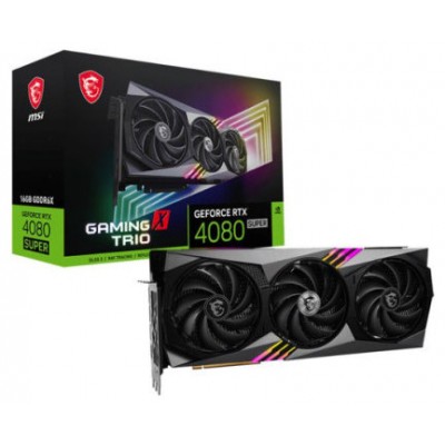 VGA MSI 4080 SUPER 16G GAMING X TRIO,NV,RTX4080SUPER,16GB,GDDR6X,256BIT,3DP+1HDMI,TORX FAN 4.0,3 VENTILADORES (Espera 4 dias)