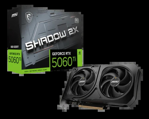 VGA MSI RTX 5060 TI 8G SHADOW 2X OC PLUS,NV,RTX5060TI,8GB,GDDR7,128BIT,1HDMI+3DP (Espera 4 dias)