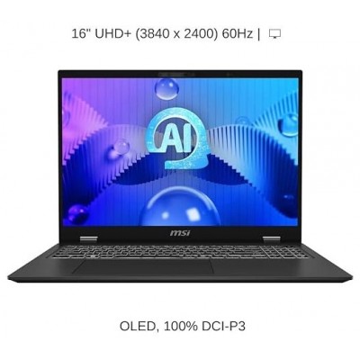 MSI Prestige 16 AI STUDIO B1VFG-081ES Intel Core Ultra 7 155H Portátil 40,6 cm (16") Quad HD+ 32 GB LPDDR5-SDRAM 1 TB SSD NVIDIA GeForce RTX 4060 Wi-Fi 7 (802.11be) Windows 11 Home Gris (Espera 4 dias)