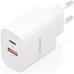 AISENS - CARGADOR GaN 30W, 1xUSB-C PD3.0 QC4.0, 1xUSB-A QC3.0, BLANCO
