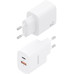 AISENS - CARGADOR GaN 30W, 1xUSB-C PD3.0 QC4.0, 1xUSB-A QC3.0, BLANCO