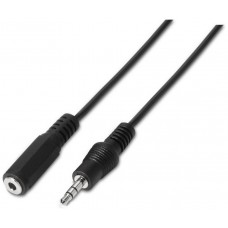 CABLE AUDIO ESTEREO JACK 3.5M-JACK 3.5H NEGRO 1.5M