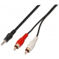 CABLE AUDIO ESTEREO JACK 3.5M-2XRCAM NEGRO 1.5M AISENS