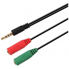 CABLE ADAPTADOR AUDIO JACK 3.5 4PINES M-2XJACK 3.5