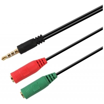 CABLE ADAPTADOR AUDIO JACK 3.5 4PINES M-2XJACK 3.5