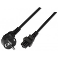 CABLE ALIMENTACION TREBOL CEE7 ACODADO M-C5H NEGRO