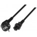 CABLE ALIMENTACION TREBOL CEE7 ACODADO M-C5H NEGRO