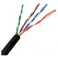 AISENS - BOBINA CABLE DE RED EXTERIOR IMPERMEABLE RJ45 CAT.5E UTP RÍGIDO AWG24, NEGRO, 100M